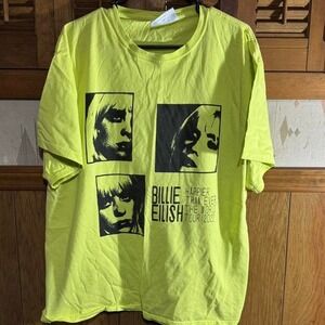 Neon yellow Billie‎ Eilish Happier Than Ever World Tour 2022 T-shirt Size XL